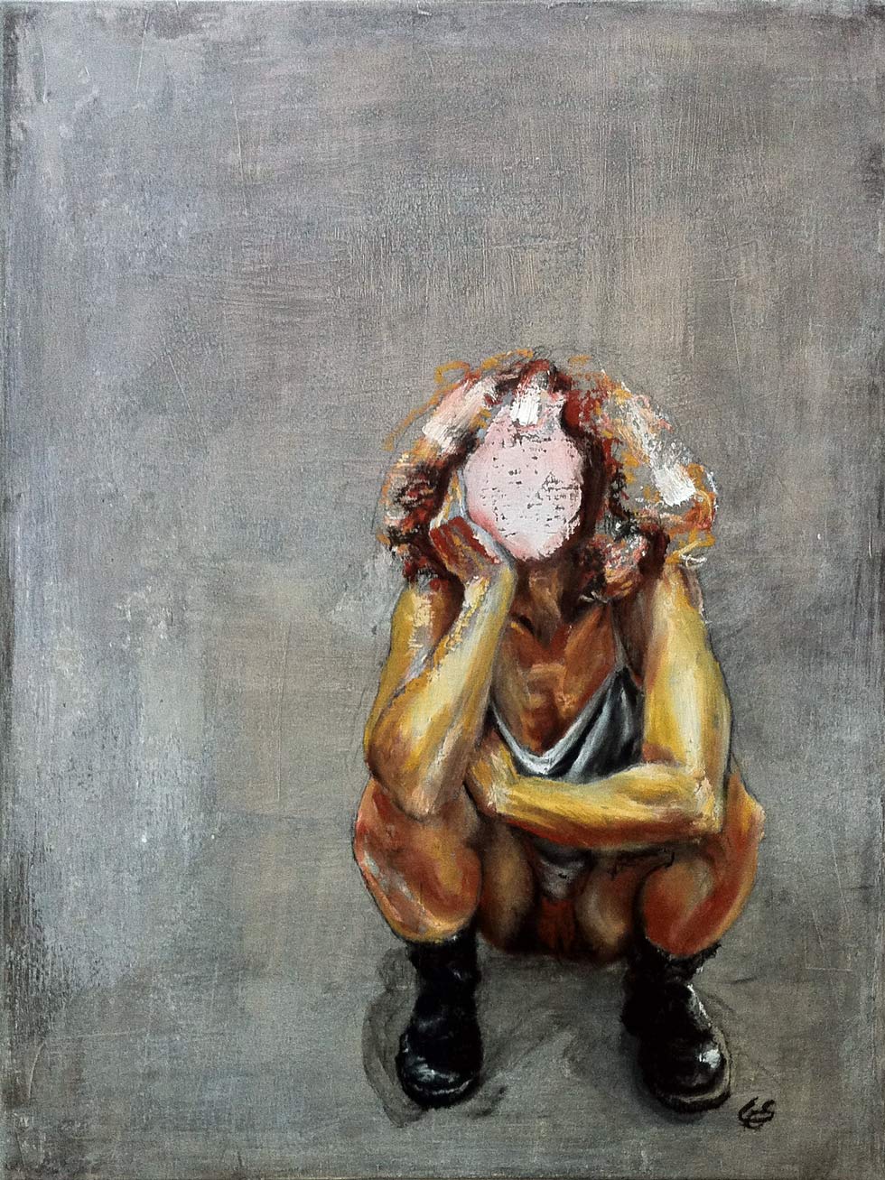 Aphrodite takes a Piss 1 zeitgenössische Kunst - Aktmalerei: Aphrodite takes a Piss (2017), Öl auf Leinwand, 60 x 80 cm